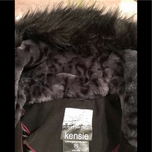 Kensie Wool Blend Bomber Jacket w/Fur Trimmed Hood (LIKE NEW!) - Picture 10 of 16